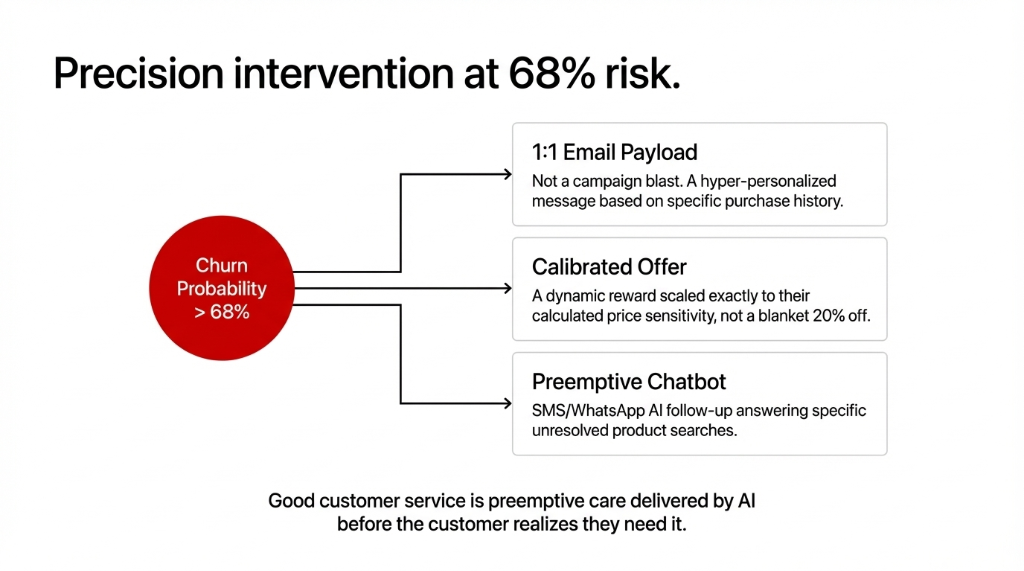 Precision Intervention at 68% risk: Calibrated offers and custom payloads
