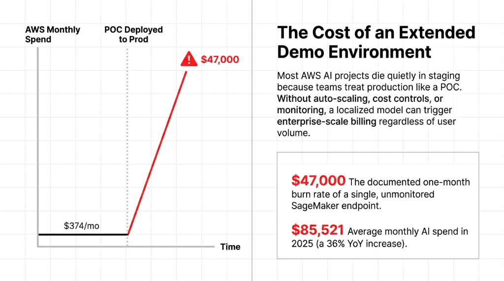 The Cost of an Extended Demo Environment: AWS AI Spend jumps from $374/mo to $47,000
