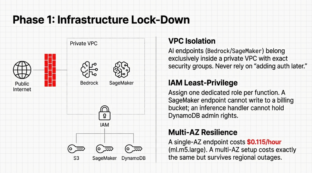 Phase 1 Infrastructure Lock-Down: Private VPC Isolation, IAM Least Privilege Roles, and Multi-AZ Resilience