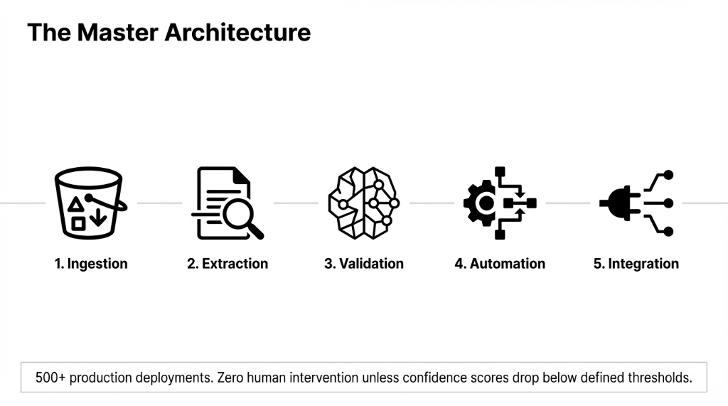 The Master Architecture: Ingestion Extraction Validation Automation Integration