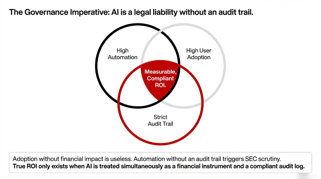 Shadow Mode Validation diagram where Odoo AI predictions and human analyst results go into a matching engine before committing to ledger