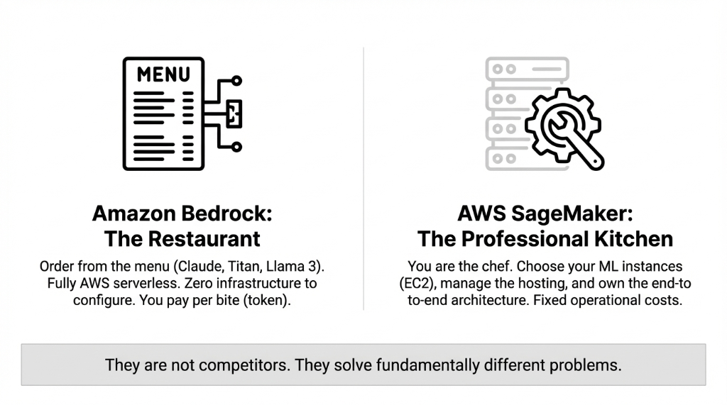 Amazon Bedrock vs AWS SageMaker: The Restaurant vs The Professional Kitchen