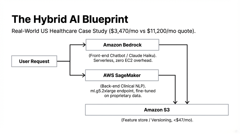 The Hybrid AI Blueprint showing Bedrock and SageMaker deployed together