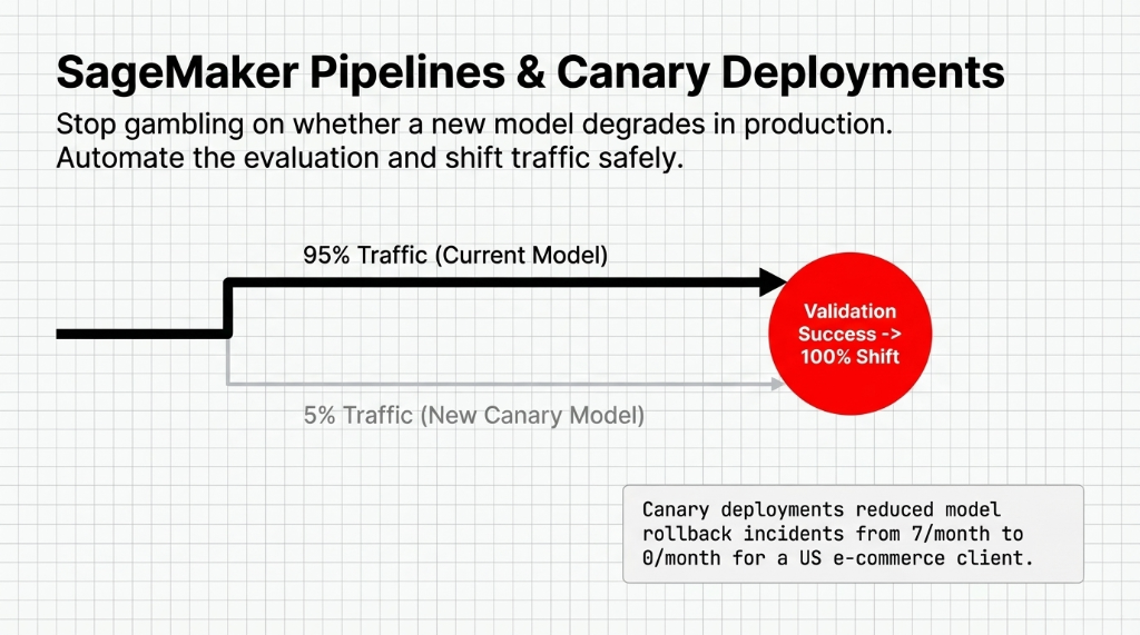 SageMaker Pipelines Canary Deployments Traffic Shifting