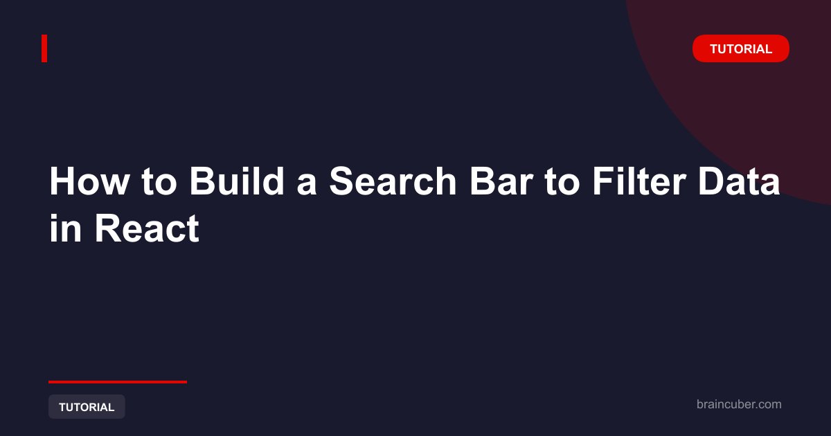 Build Search Bar to Filter Data in React: Complete Step by Step Guide