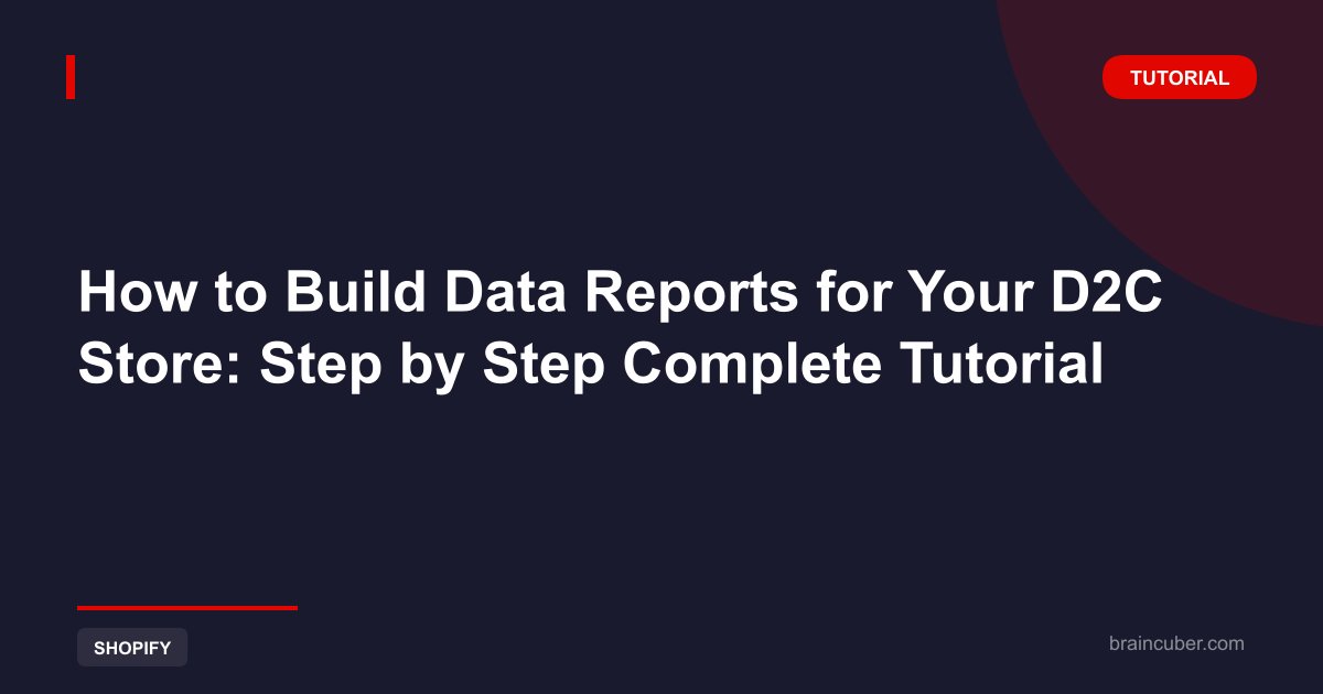 How to Build Data Reports for Your D2C Store: Step by Step Complete Tutorial